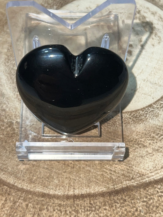 Corazón Plano de Obsidiana - Amatena Cristales