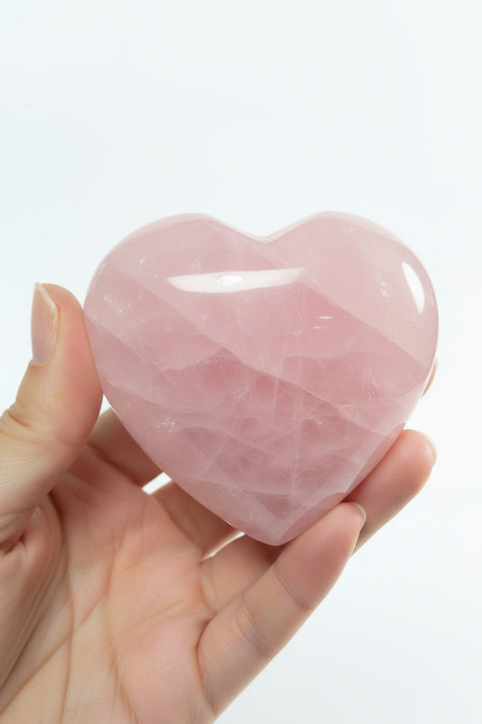 Corazón de Cuarzo Rosa Natural · Piedra del Amor Incondicional