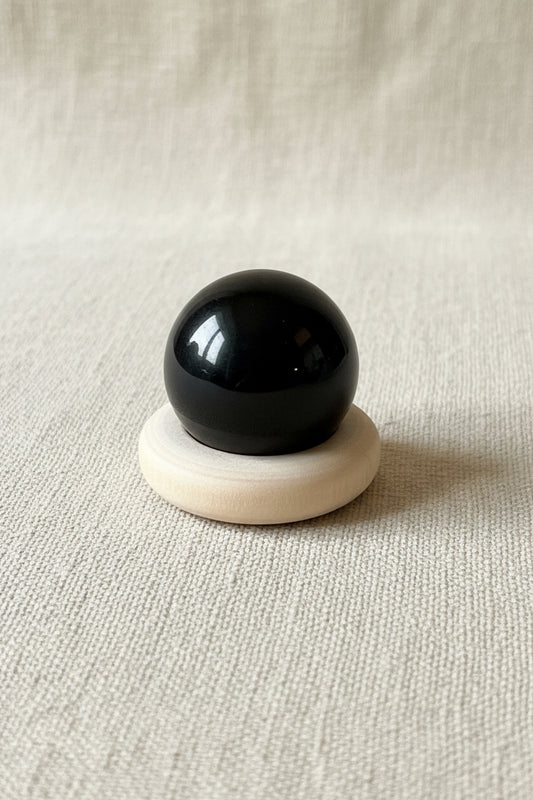 Mini Esfera de Obsidiana Negra · Protección, Limpieza y Transformación