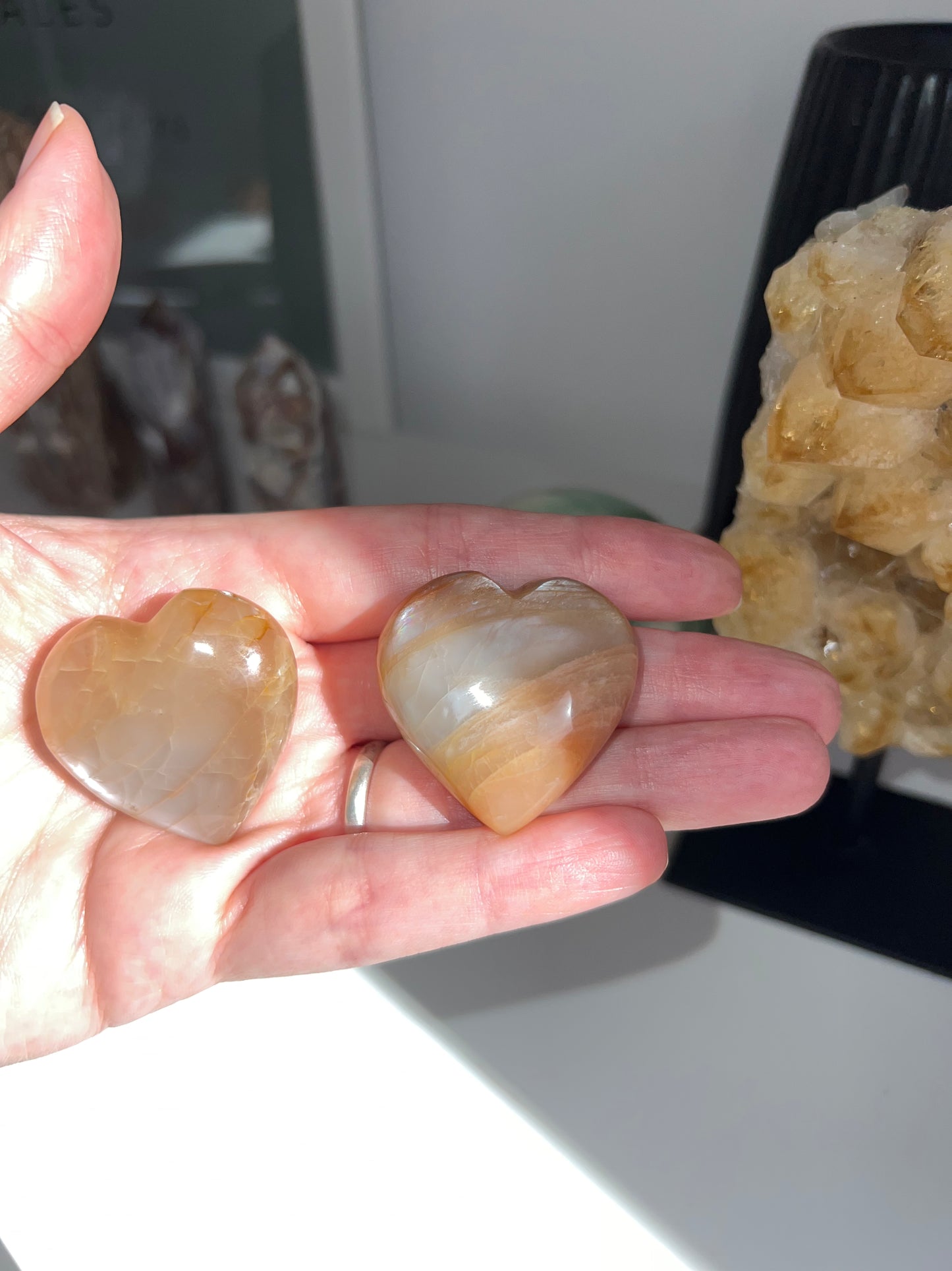 Corazón de Piedra Luna Melocotón • Amatena