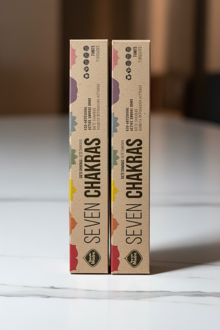 Sahumerio Seven Chakras · Set de 7 Artesanales para Equilibrio Energético · Sagrada Madre