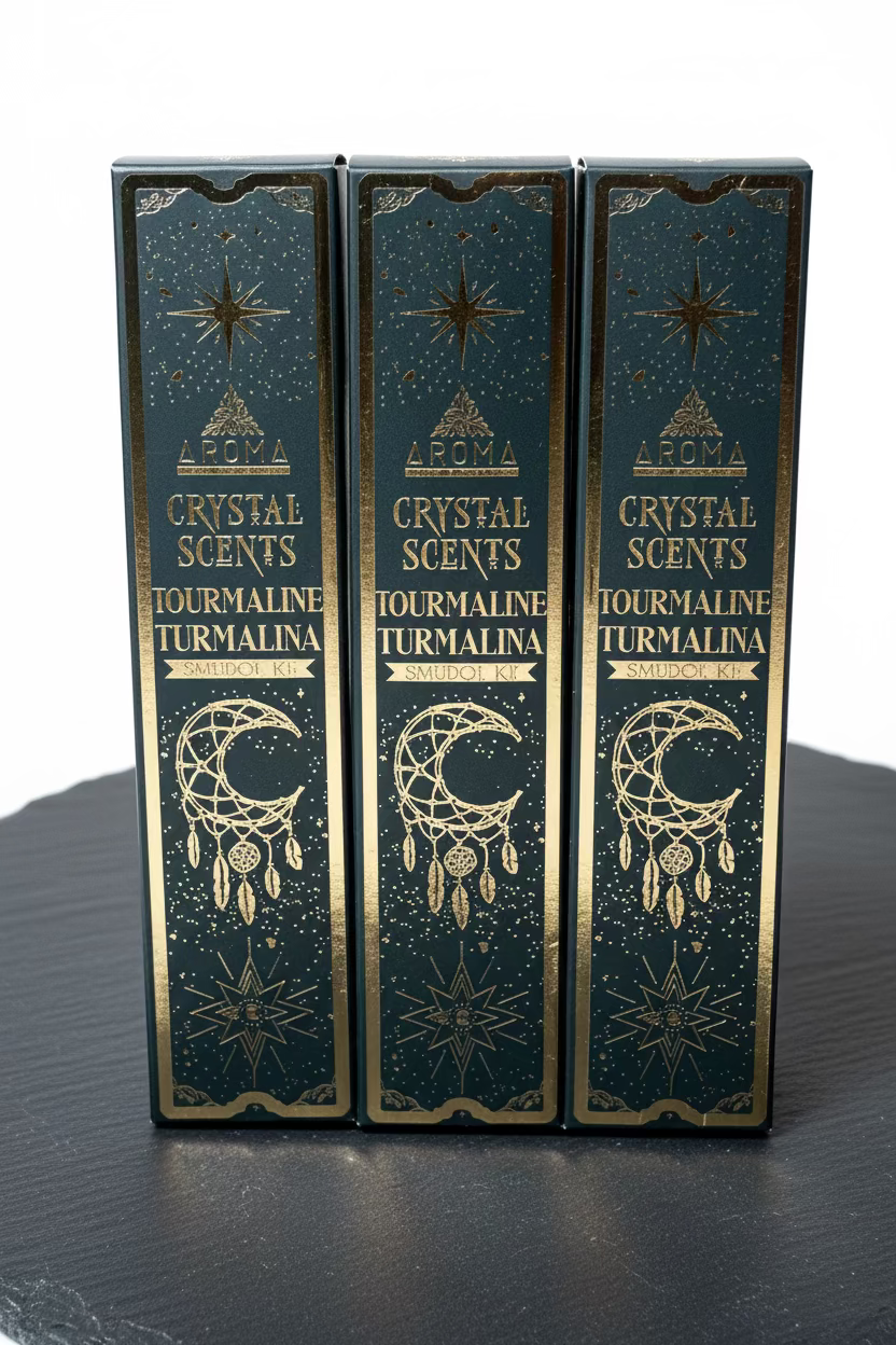 Incienso Crystal Scents Turmalina Negra · Protección y Limpieza Energética