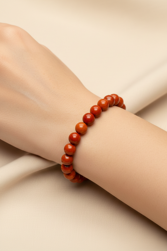 Pulsera de Jaspe Rojo Natural · Fuerza Vital, Enraizamiento y Coraje