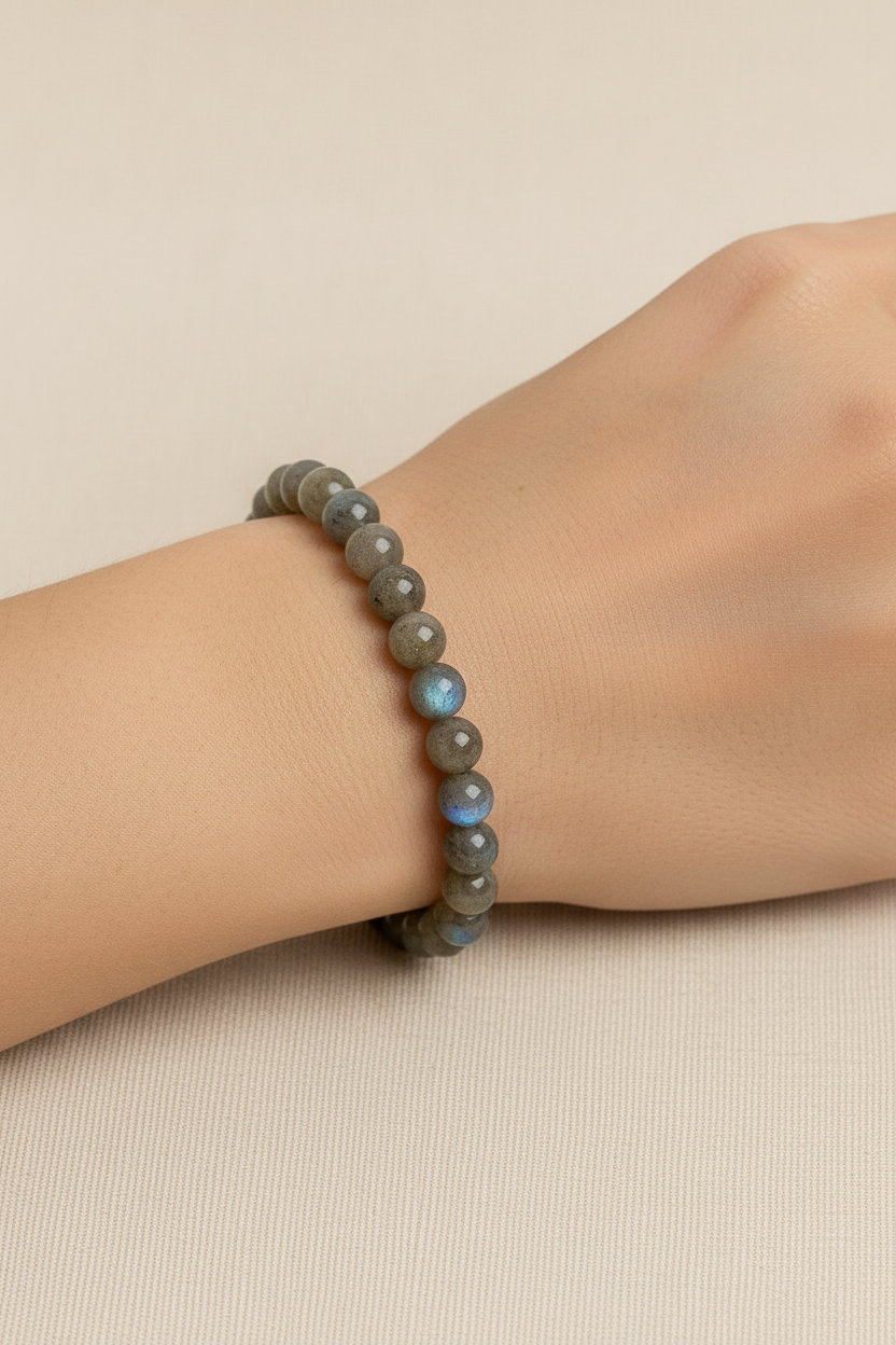 Pulsera de Labradorita Natural · Protección Mágica, Intuición y Transformación