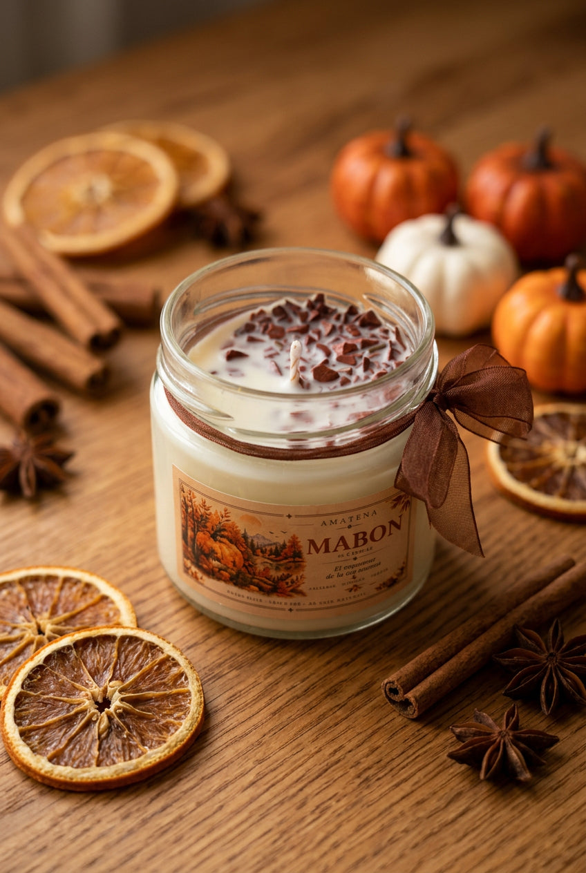 Vela Mabon · Calabaza especiada y Jaspe Rojo