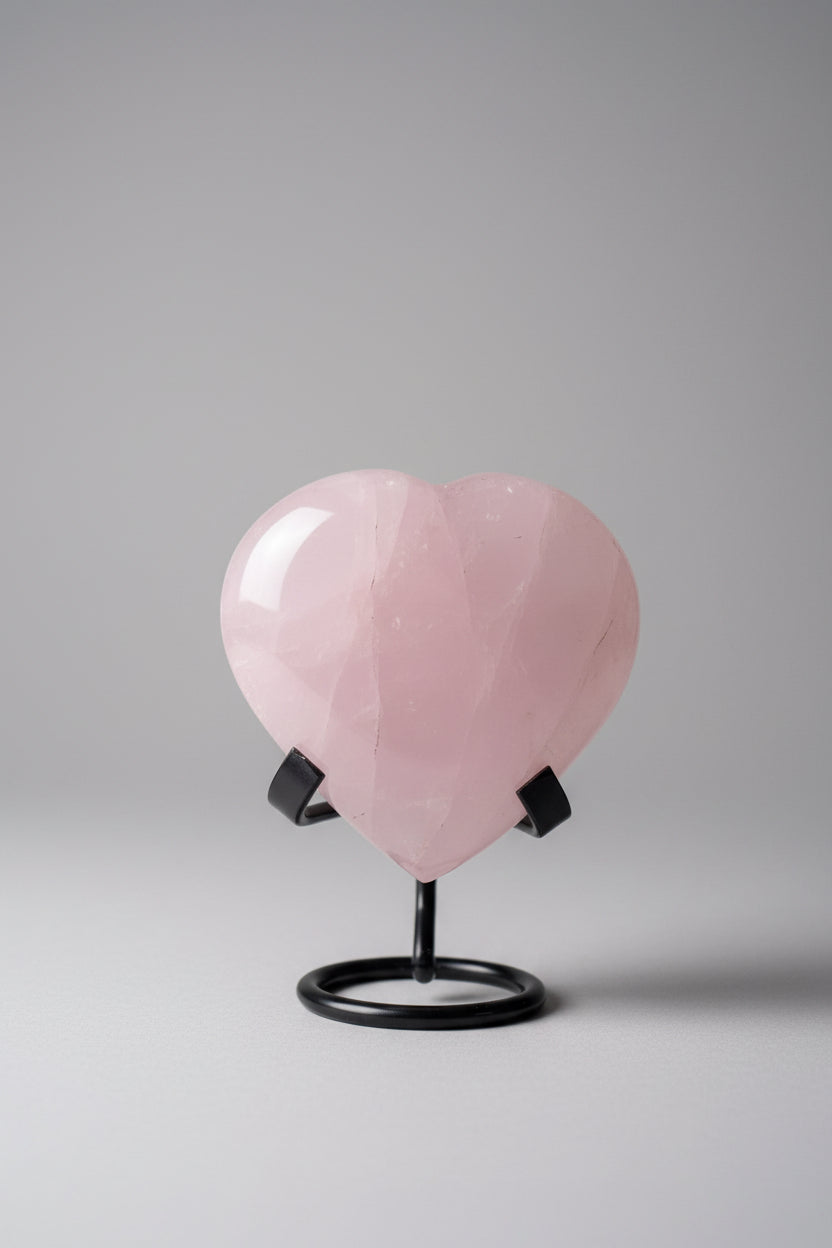 Corazón de Cuarzo Rosa Natural · Piedra del Amor Incondicional