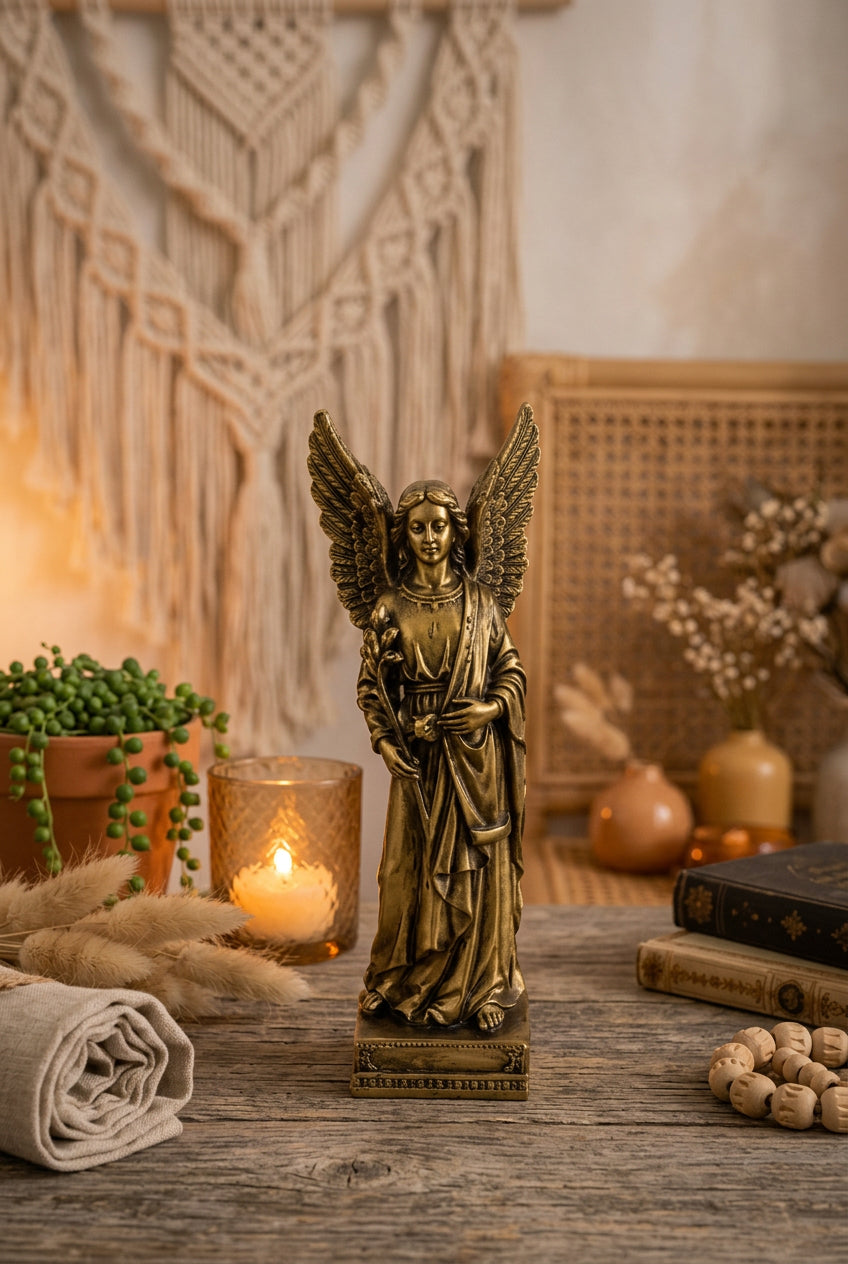 Figura de Ángel de la Guarda Dorado · Protección y Serenidad