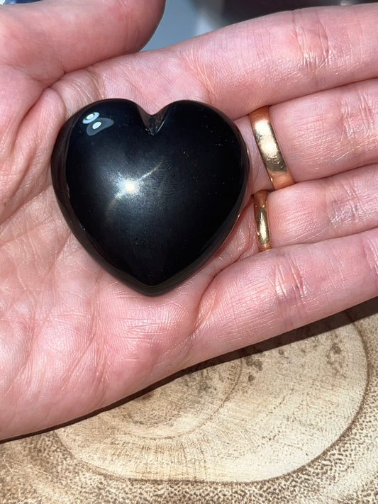 Corazón Plano de Obsidiana - Amatena Cristales