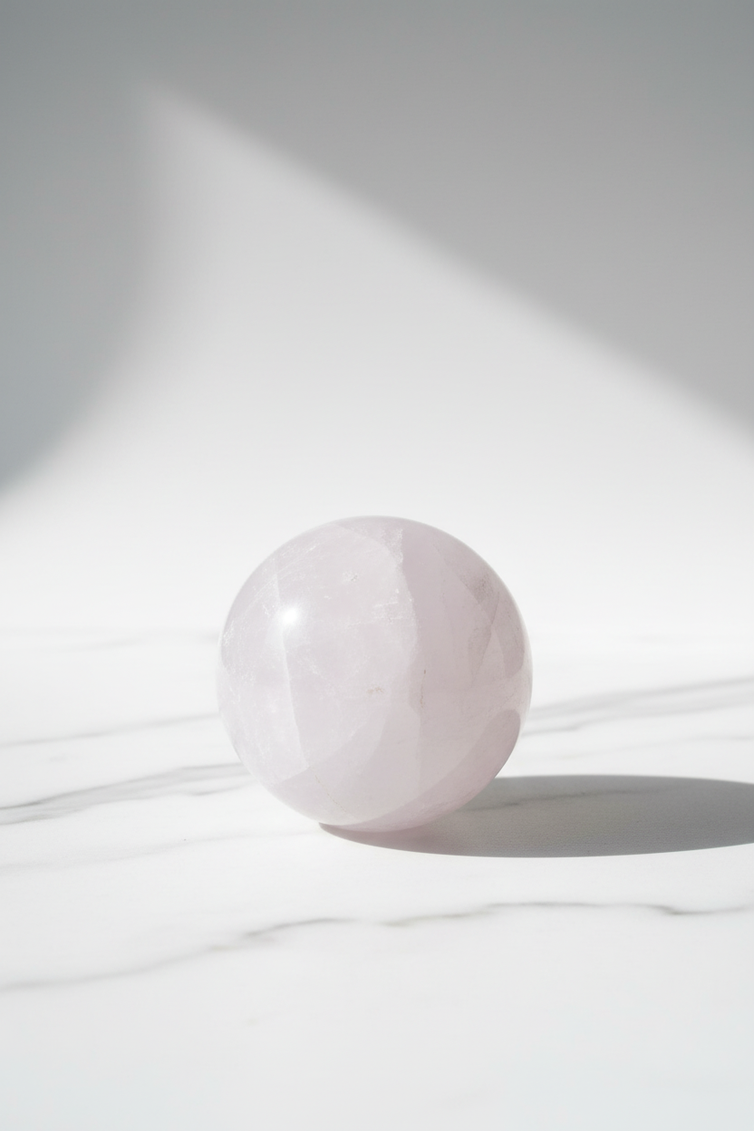 Esfera de Cuarzo Rosa Natural · Piedra del Amor Incondicional