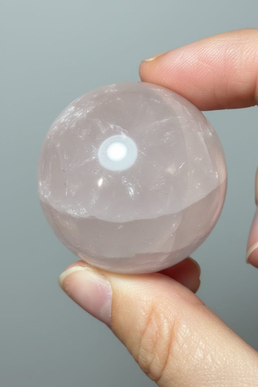 Esfera de Cuarzo Rosa Natural · Piedra del Amor Incondicional