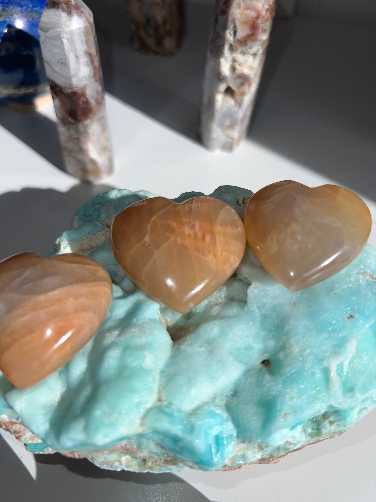 Corazón de Piedra Luna Melocotón • Amatena