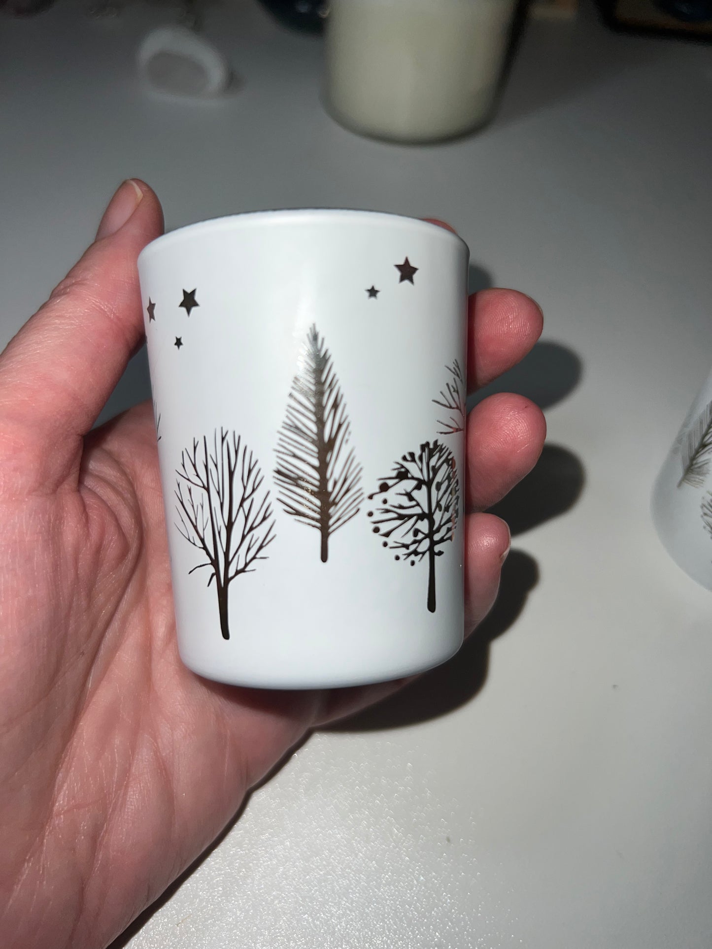 Portavelas de Cristal Árboles Dorados (Unidad)