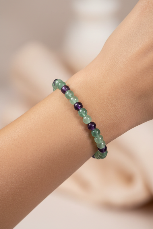 Pulsera de Fluorita Arcoíris Natural · Claridad Mental, Orden y Equilibrio Energético