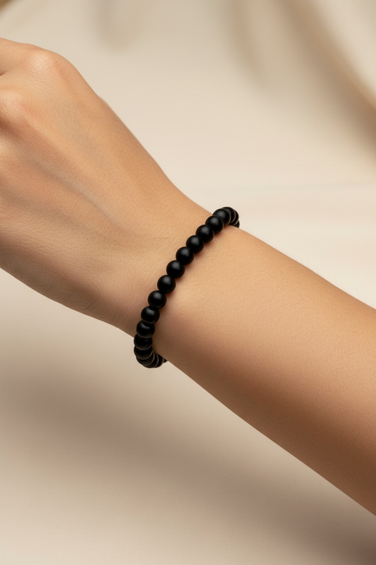 Pulsera de Turmalina Negra Natural · Protección, Enraizamiento y Escudo Energético
