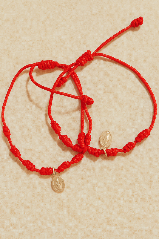 Pulsera de 7 Nudos Roja - Protección y Fe