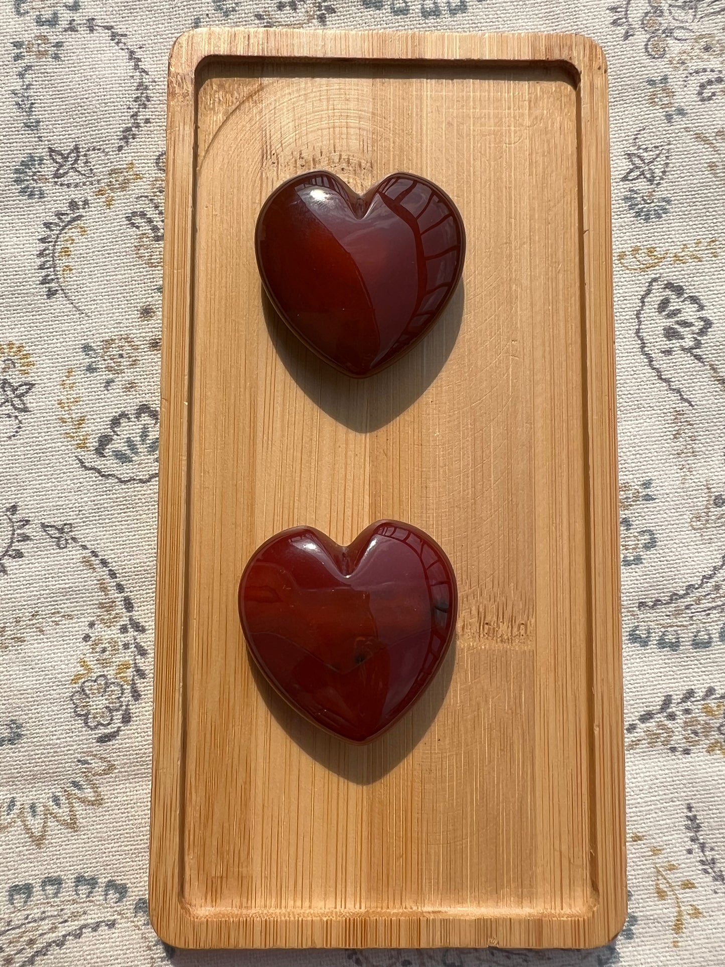 Corazón Plano de Carneola (Cornalina) - Vitalidad | Amatena(vídeo al final)