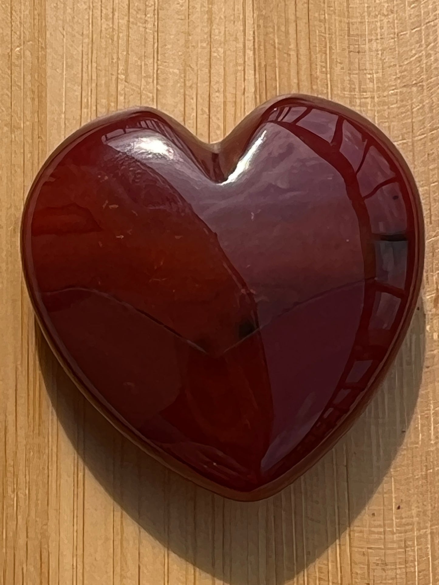 Corazón Plano de Carneola (Cornalina) - Vitalidad | Amatena(vídeo al final)