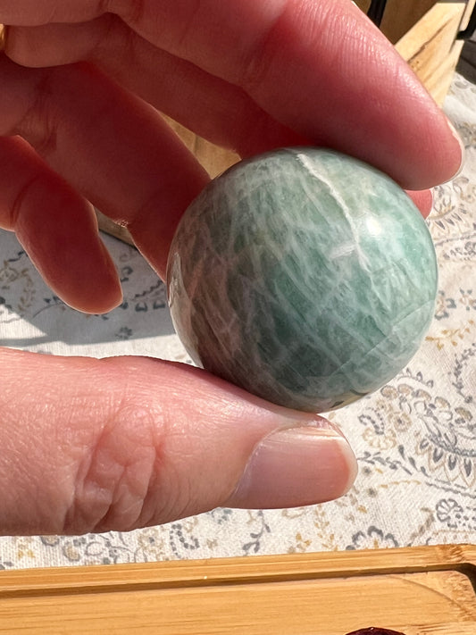 Esfera de Amazonita - Calma y Comunicación | Amatena (vídeo al final)