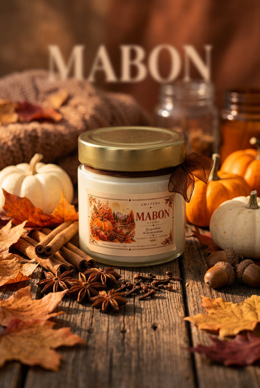 Vela Mabon · Calabaza especiada y Jaspe Rojo